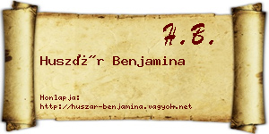 Huszár Benjamina névjegykártya